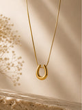 Oval Dome Pendant Necklace