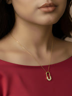 Rectangle Link Pendant Necklace