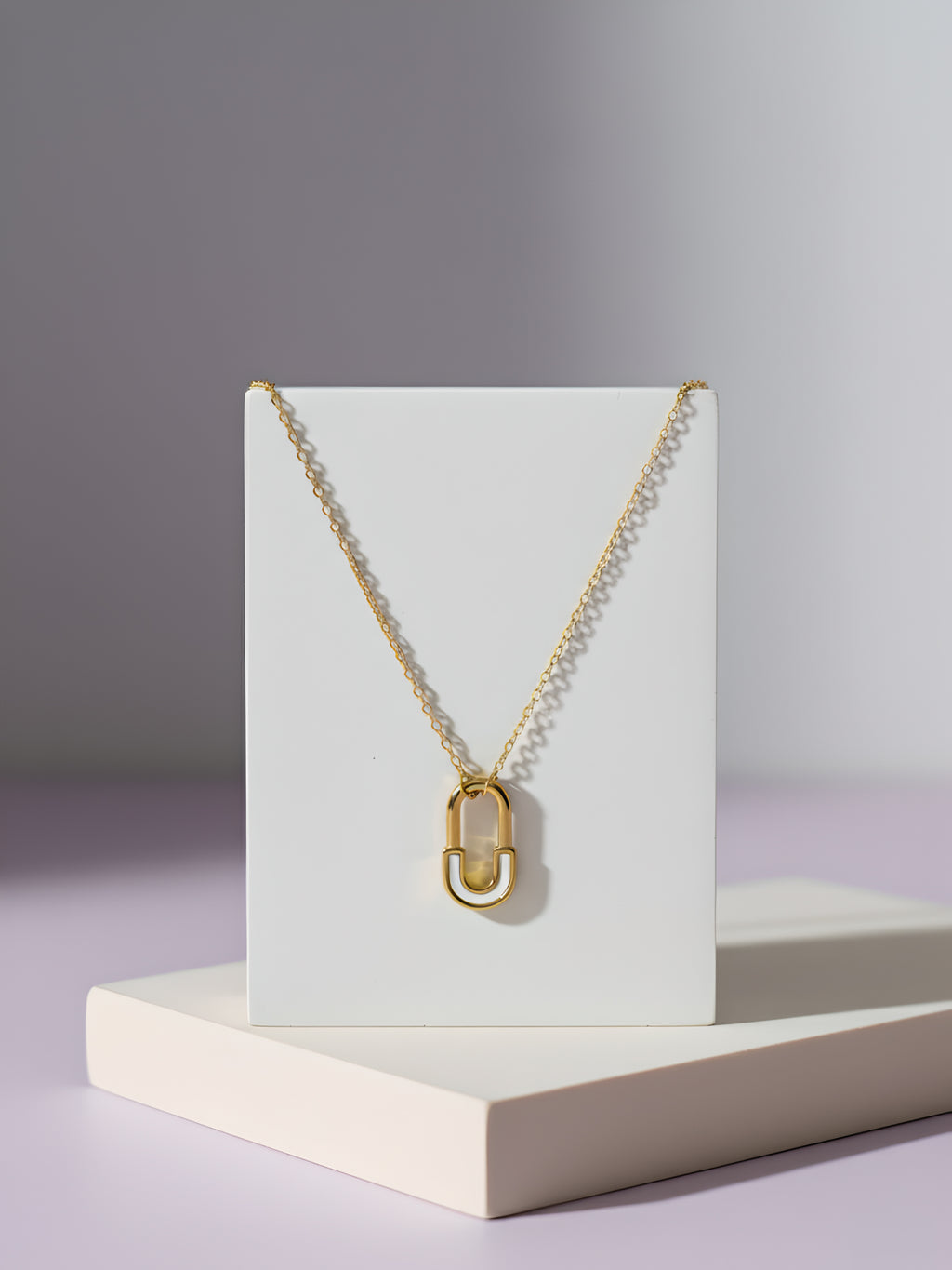 Rectangle Link Pendant Necklace