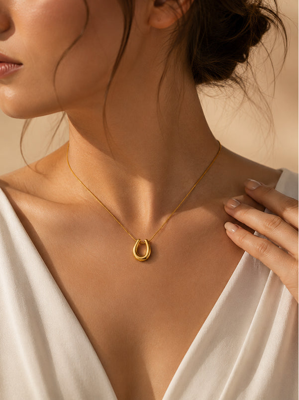 Oval Dome Pendant Necklace