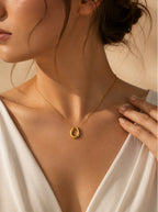 Oval Dome Pendant Necklace