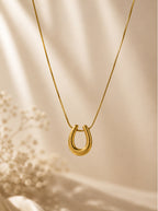 Oval Dome Pendant Necklace