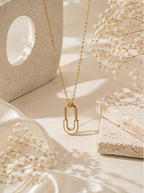 Rectangle Link Pendant Necklace
