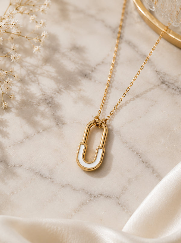 Rectangle Link Pendant Necklace