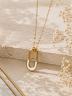 Rectangle Link Pendant Necklace