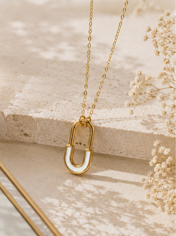 Rectangle Link Pendant Necklace