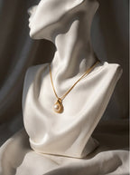 Pearl Drop Circle Necklace