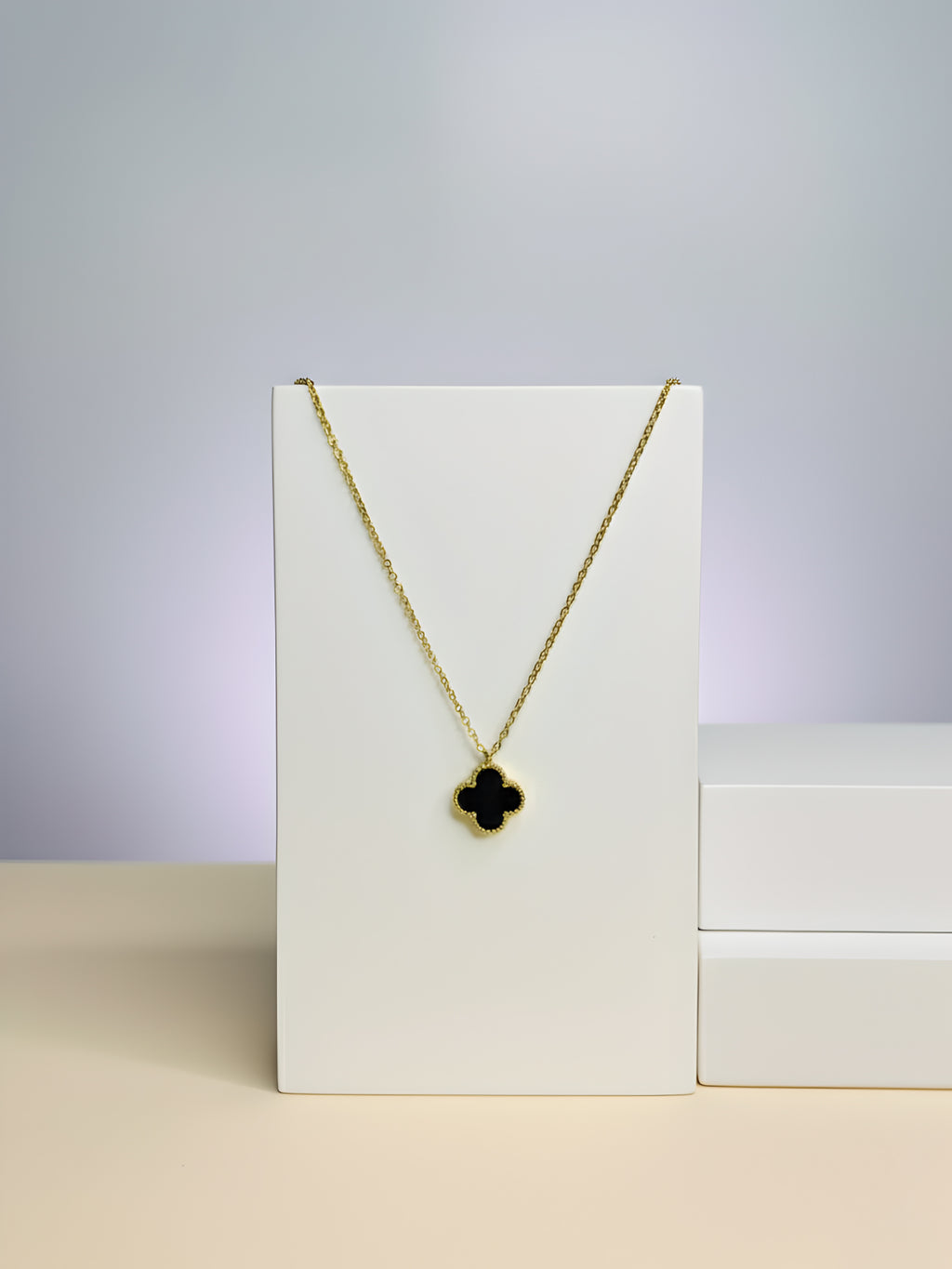 Black Clover Pendant Necklace