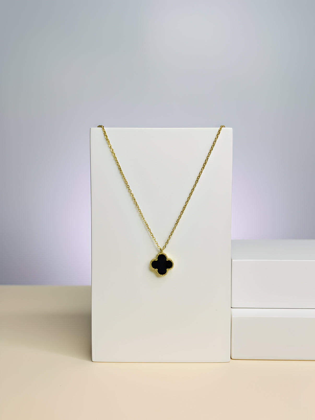 Black Clover Pendant Necklace