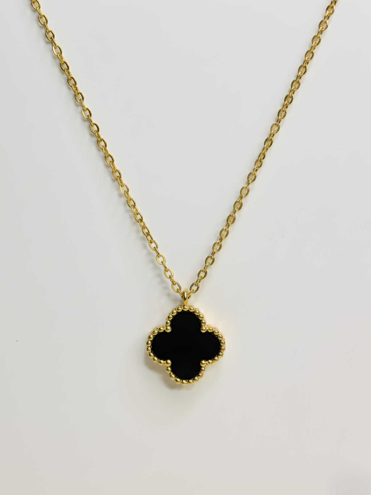 Black Clover Pendant Necklace