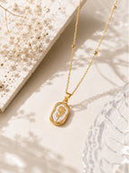 Gold Plated Rose Floral Pendant Anti Tarnish Necklace for Women
