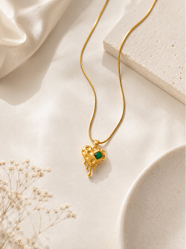 Gold Plated Heart Pendant Necklace