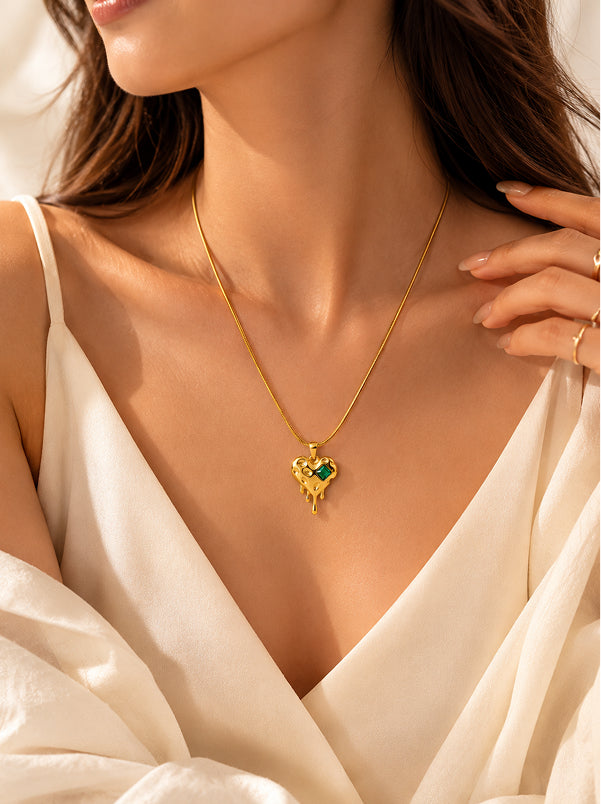 Gold Plated Heart Pendant Necklace