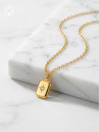 Citrine Rectangle Pendant Necklace