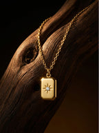 Citrine Rectangle Pendant Necklace