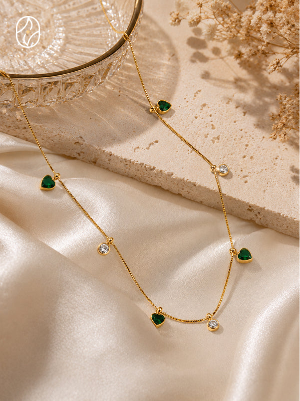 Emerald Station Necklace
