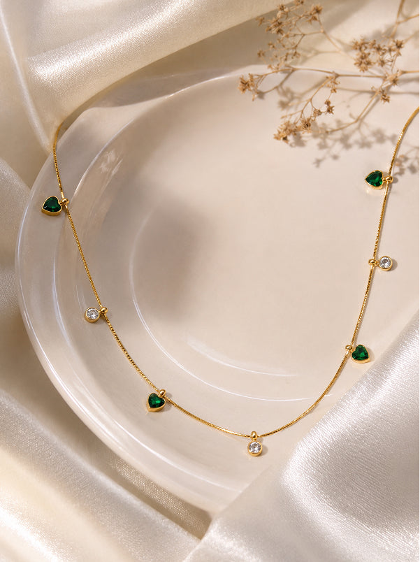 Emerald Station Necklace