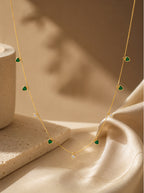 Emerald Station Necklace