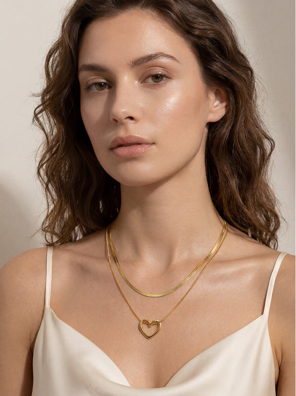Double Layer Heart Necklace
