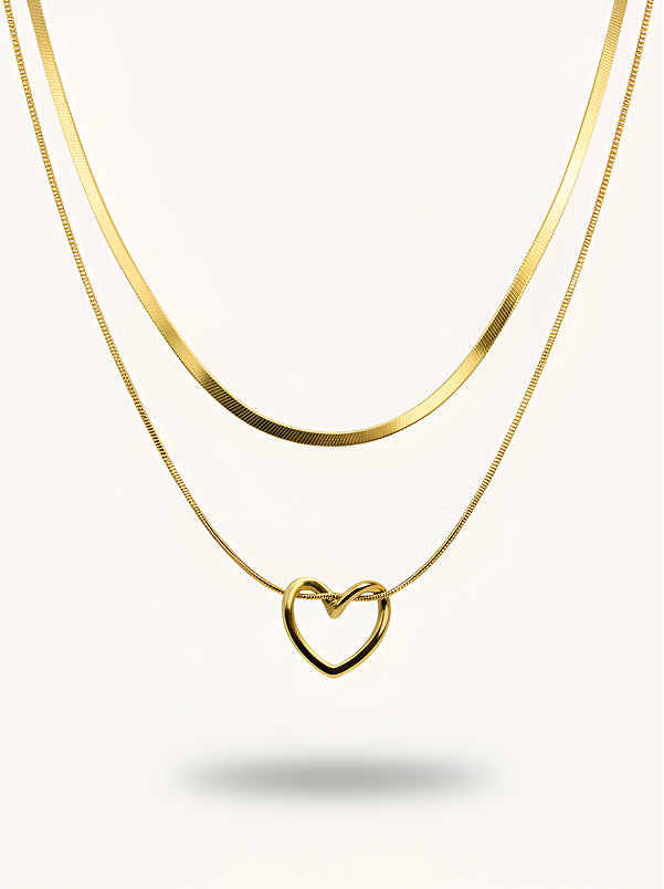 Double Layer Heart Necklace