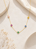 Multi-Gemstone Station Necklace