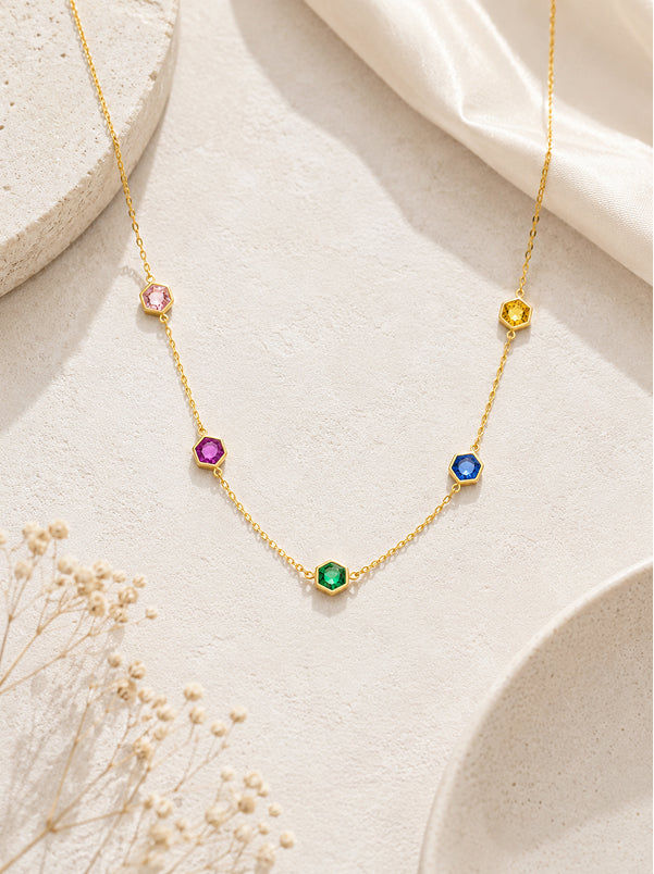 Multi-Gemstone Station Necklace