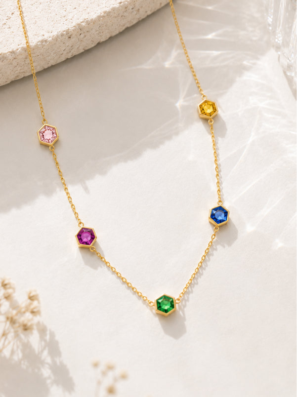 Multi-Gemstone Station Necklace