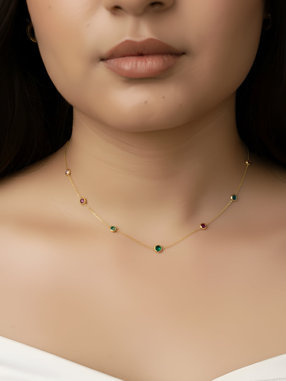 Multi-Gemstone Station Necklace