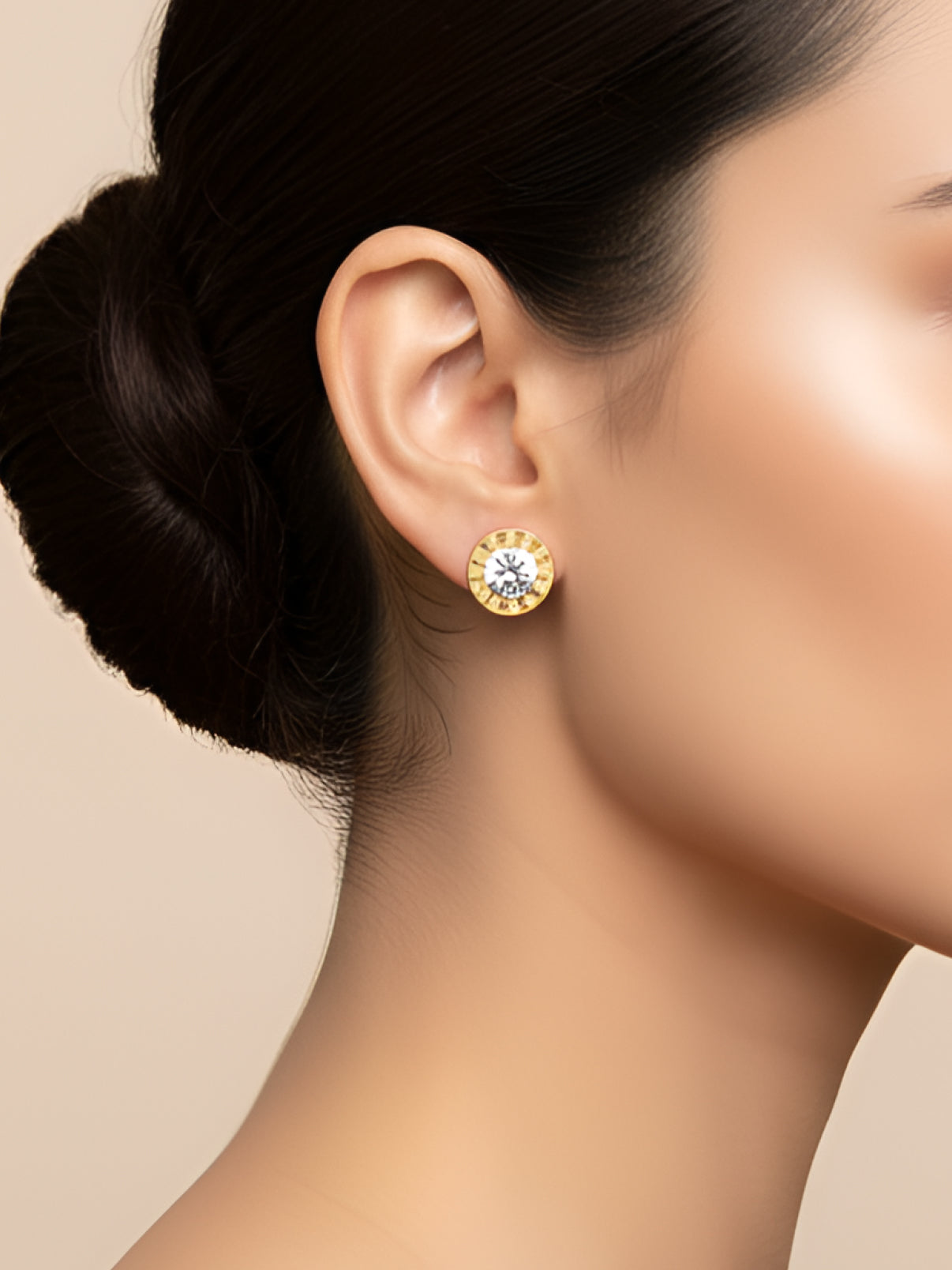 Round Halo Stud Earrings