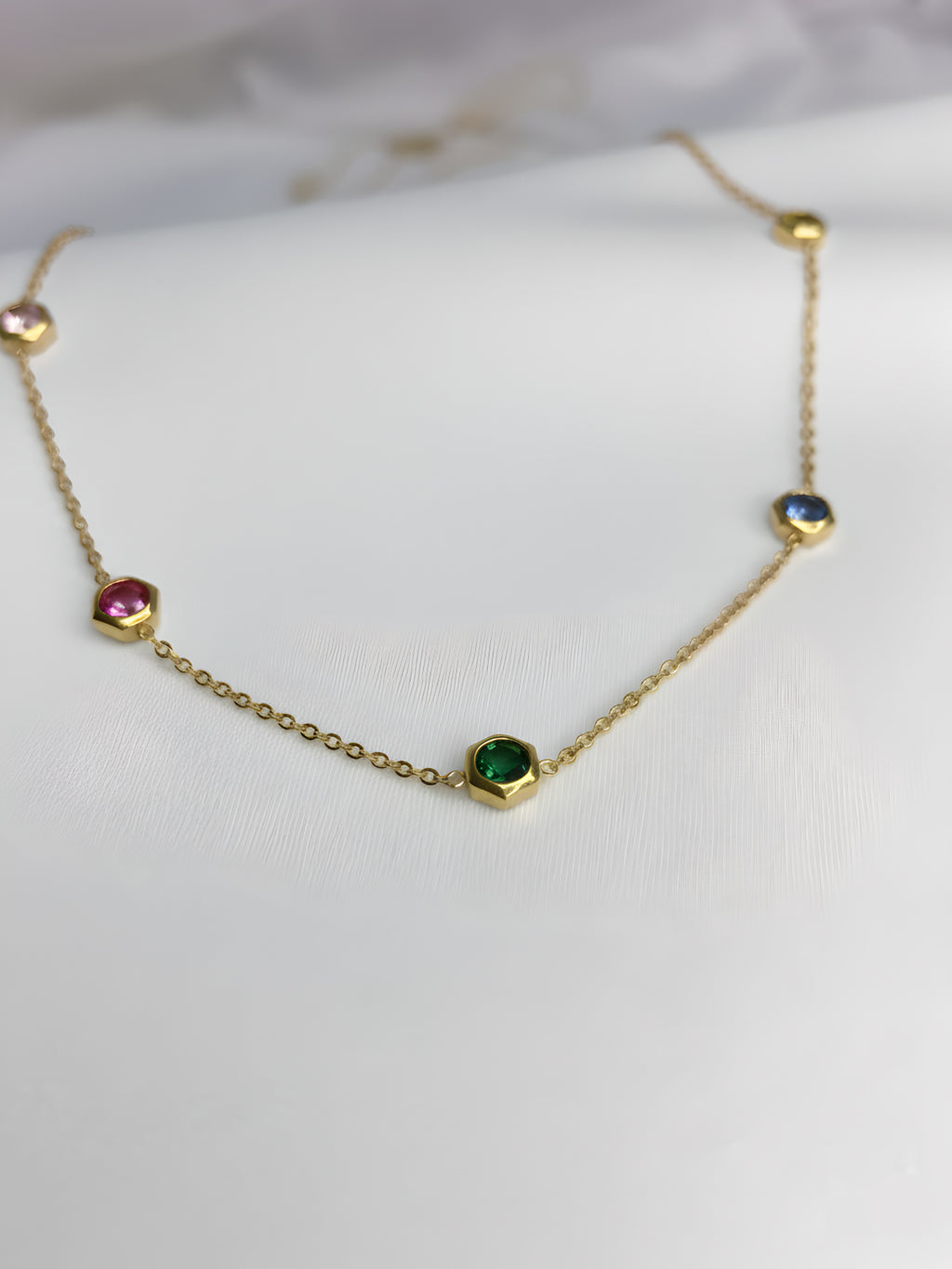 Multi-Gemstone Station Necklace