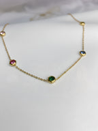 Multi-Gemstone Station Necklace
