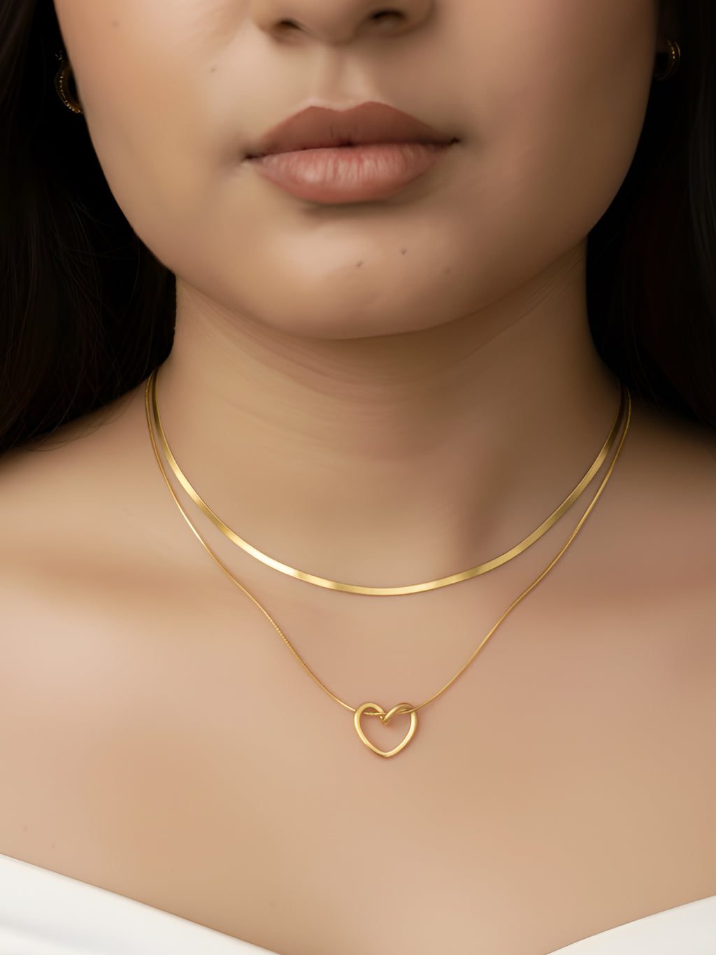 Double Layer Heart Necklace