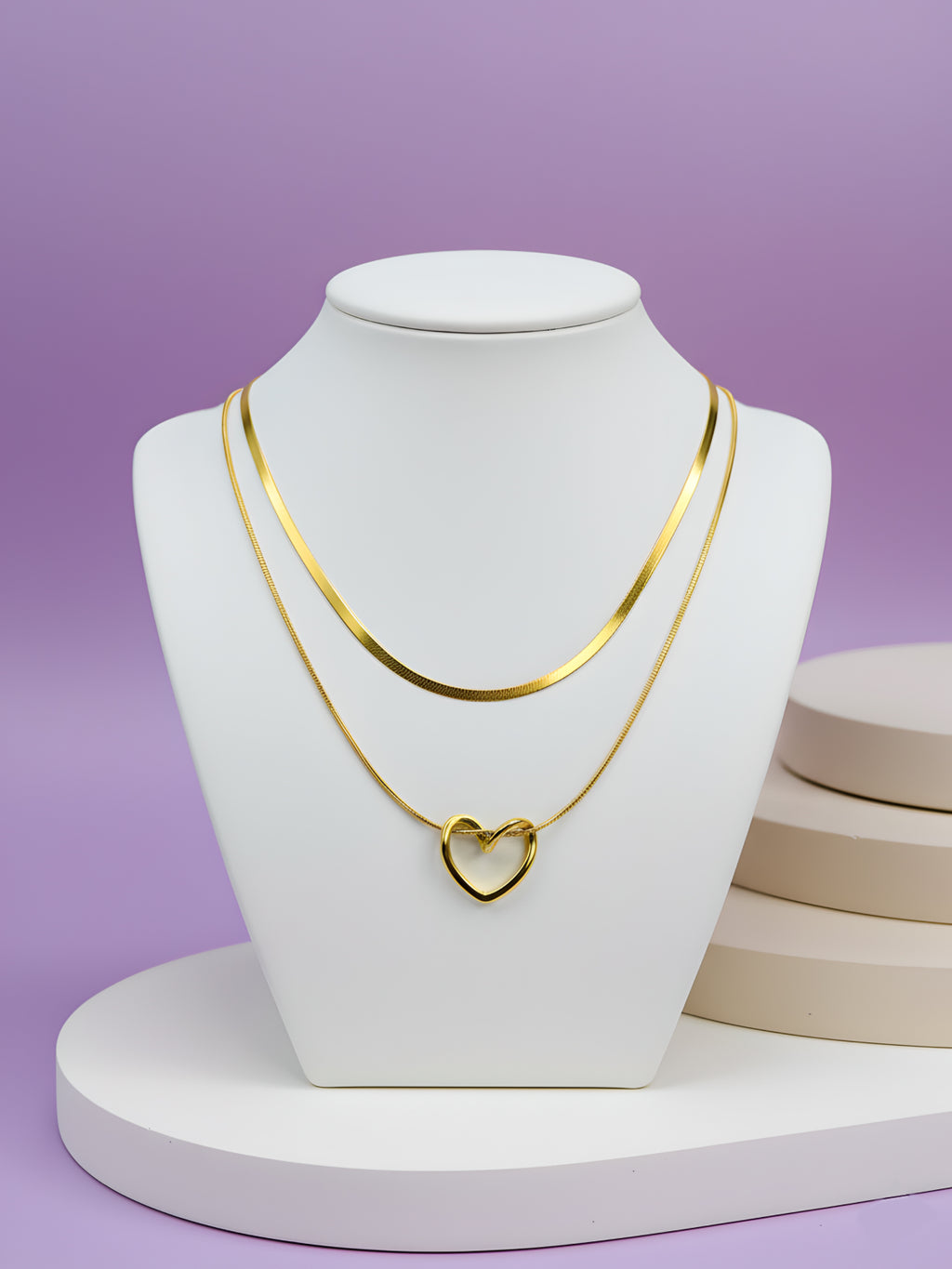 Double Layer Heart Necklace