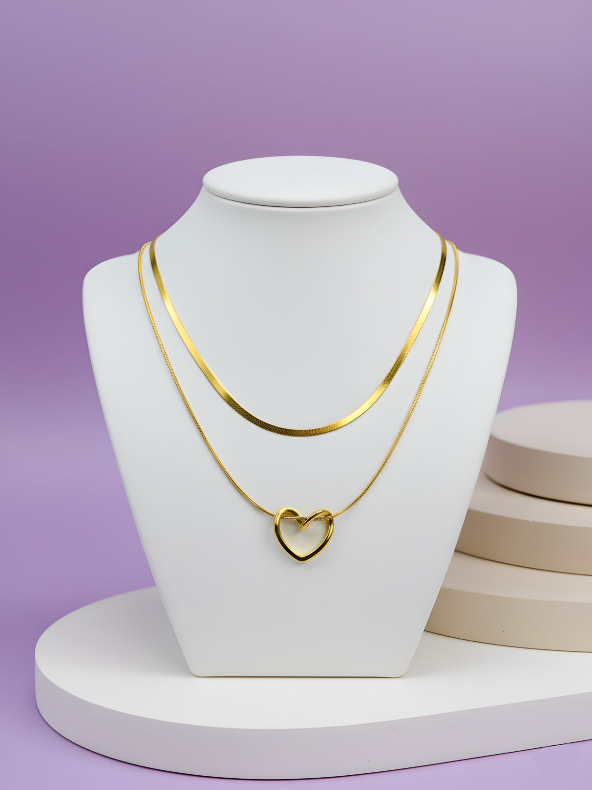 Double Layer Heart Necklace