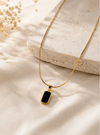 Black Onyx Bar Necklace