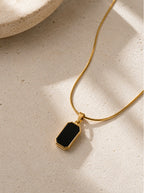 Black Onyx Bar Necklace