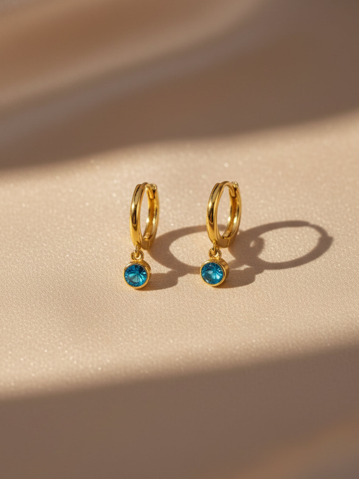 Turquoise Drop Hoop Earrings