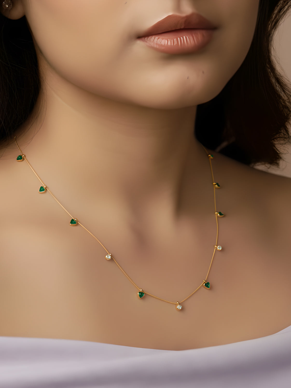 Emerald Station Necklace