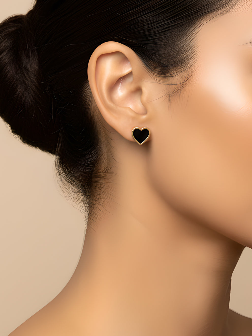 Black Heart Stud Earrings