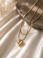 Puffed Heart Pendant Necklace