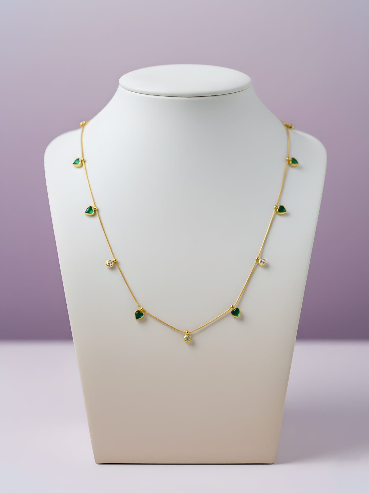 Emerald Station Necklace