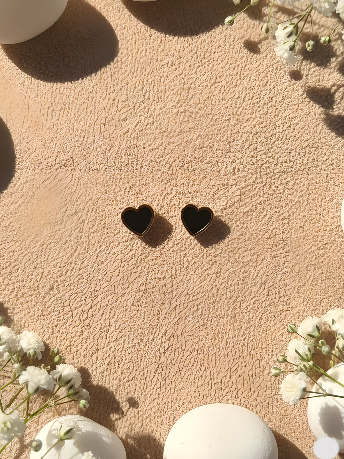 Black Heart Stud Earrings