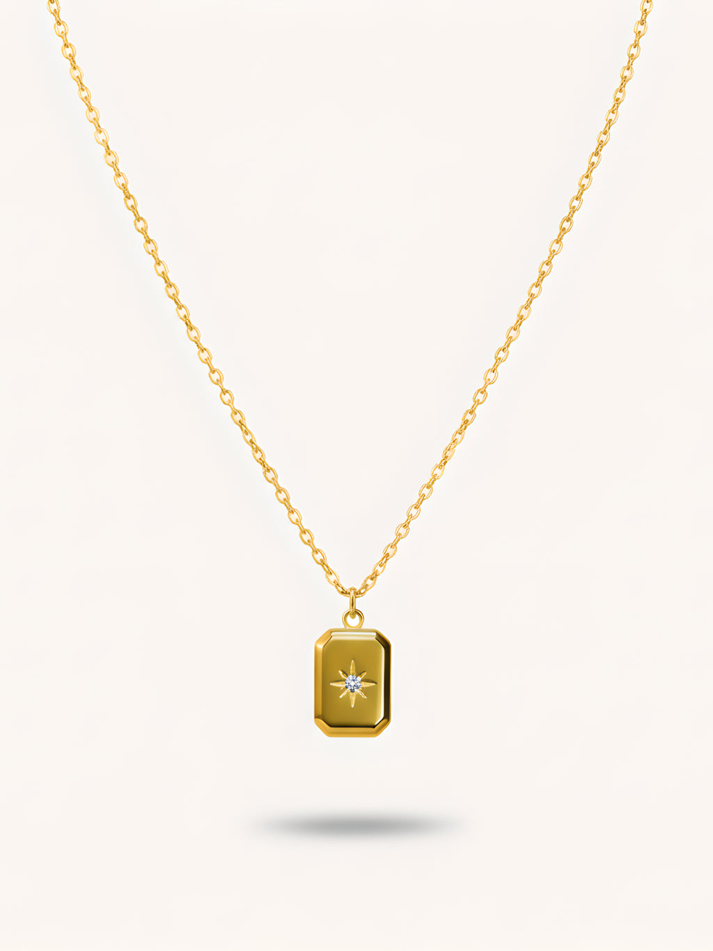 Citrine Rectangle Pendant Necklace