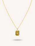 Citrine Rectangle Pendant Necklace