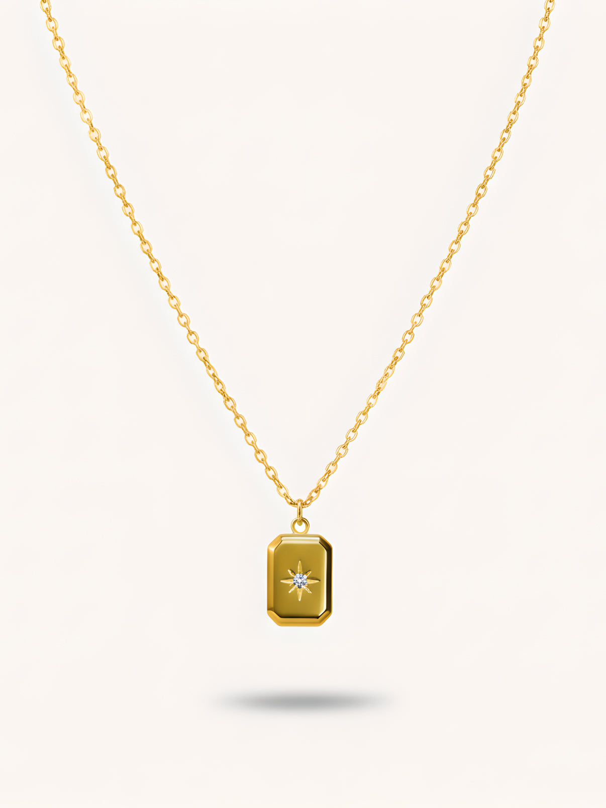 Citrine Rectangle Pendant Necklace