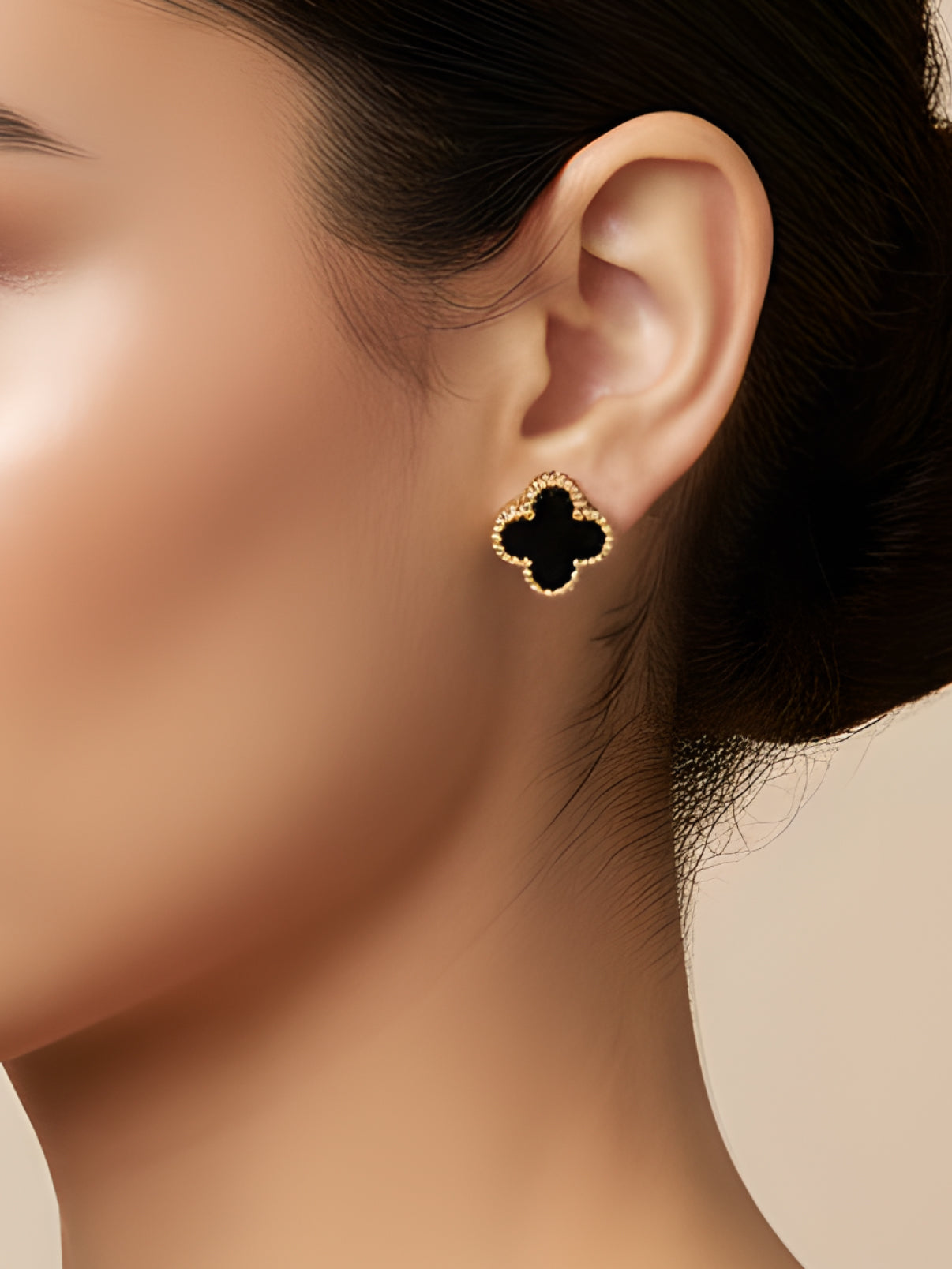 Black Clover Stud Earrings