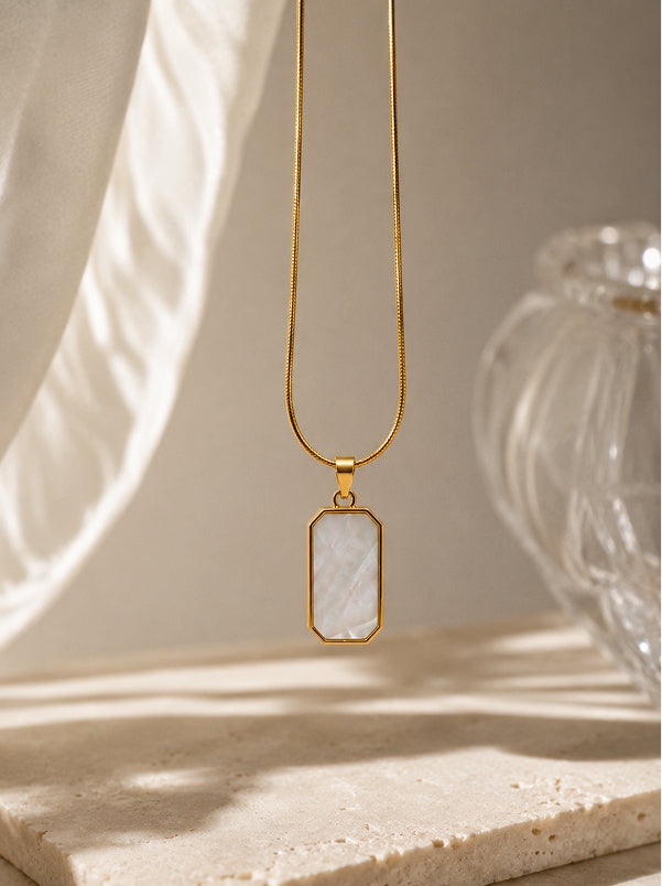 Rectangle Bar Pendant Necklace