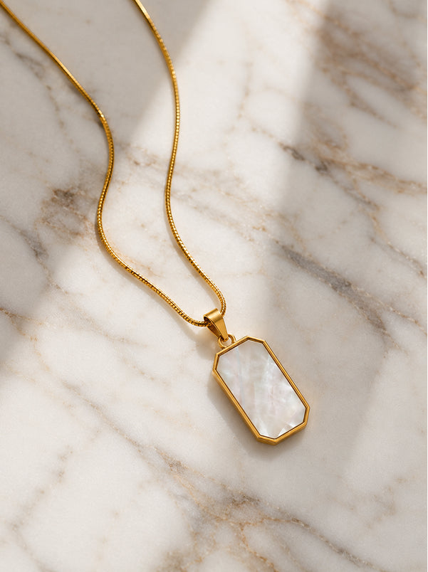 Rectangle Bar Pendant Necklace