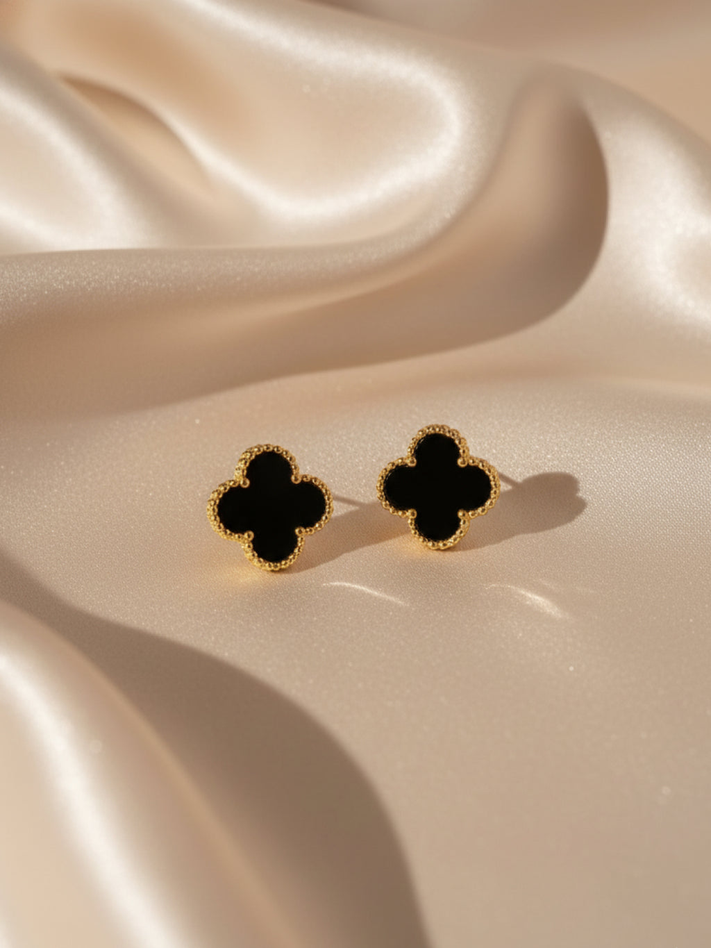 Black Clover Stud Earrings