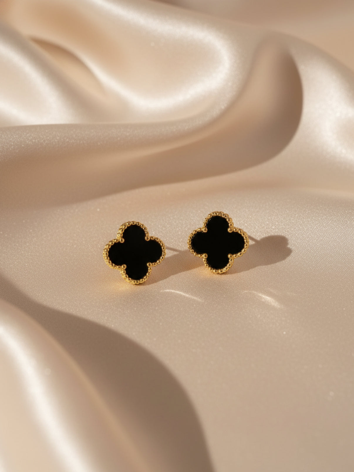 Black Clover Stud Earrings
